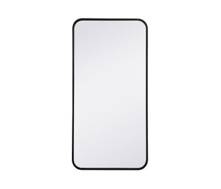 Soft corner metal rectangular mirror 18x36 inch in Black