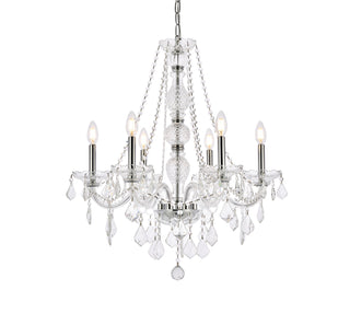 Verona 6 light Chrome Chandelier Clear Royal Cut Crystal