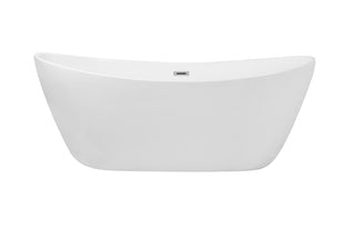 72 inch soaking double slipper bathtub in glossy white