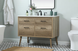 42 inch Single bathroom vanity in natural oak