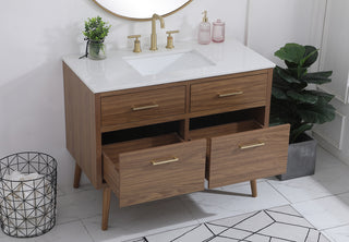 42 inch bathroom vanity in Walnut Brown