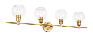 Collier 4 light Brass and Clear glass Wall sconce