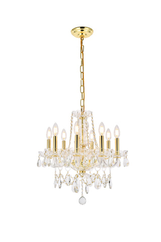 Princeton 8 light Gold Chandelier Clear Royal Cut Crystal