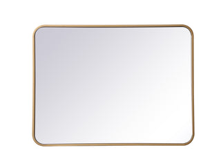 Soft corner metal rectangular mirror 24x32 inch in Brass