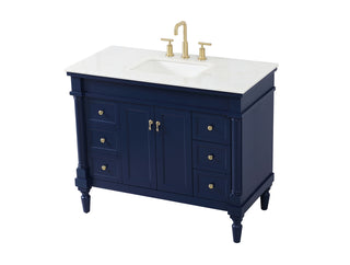 42 inch Single bathroom vanity in blue