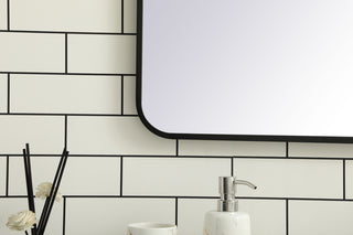 Soft corner metal rectangular mirror 36x40 inch in Black