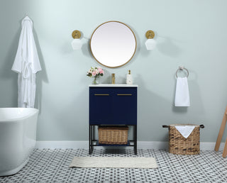 24 inch Single bathroom vanity in blue