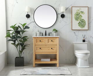 30 inch Single bathroom vanity in natural wood