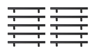 Quinn 5" Center to Center Matte Black Bar Pull Multipack (set of 10)
