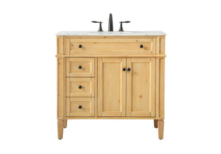 36 inch Single bathroom vanity in natural wood