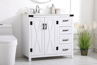 36 inch bathroom Vanity in White with Backsplash