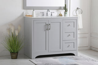 42 inch Single Bathroom Vanity in Grey with Backsplash