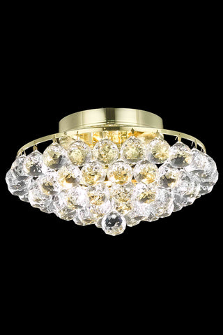 Corona 4 light Chrome Flush Mount Clear Royal Cut Crystal