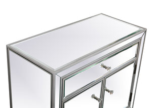29 in. mirrored cabinet in antique silver