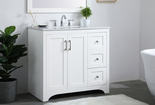 36 inch Single Bathroom Vanity in White