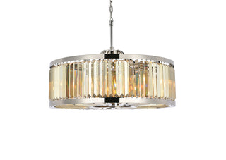 Chelsea 10 light polished nickel Chandelier Golden Teak (Smoky) Royal Cut Crystal