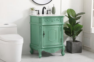 24 inch Single bathroom vanity in vintage mint