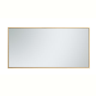 Metal frame rectangle mirror 18 inch in Brass