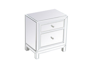 21 inch mirrored end table in white