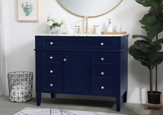 42 inch Single bathroom vanity in blue