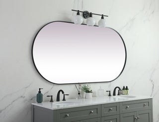 Metal Frame Oval Mirror 36x72 Inch in Black