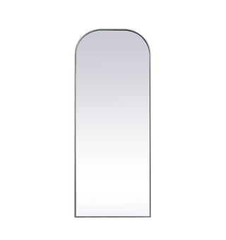 Metal Frame Arch Full Length Mirror 28x74 Inch in Silver