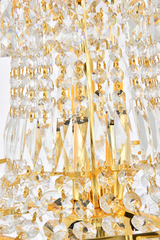 Tranquil 6 light Gold Pendant Clear Royal Cut Crystal