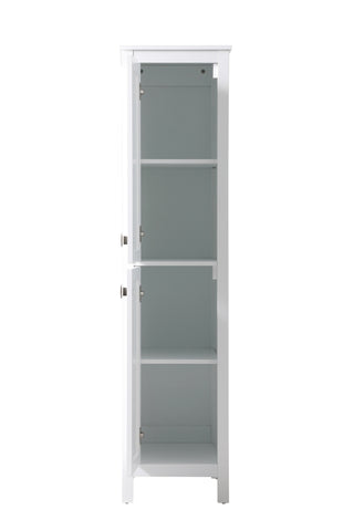 16 Inch Wide Bathroom Linen Storage Freestanding Cabinet In White