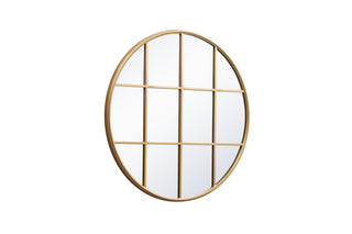 Metal windowpane mirror 36 inch x 36 inch in Brass