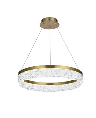 Linden 22 inch Adjustable LED chandelier in Satin Gold