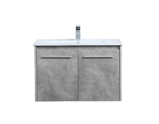 30 inch  Single Bathroom Floating Vanity in Concrete Grey