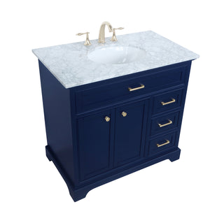 36 inch Single bathroom vanity in Blue