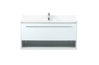 40 inch Single bathroom vanity in white with backsplash