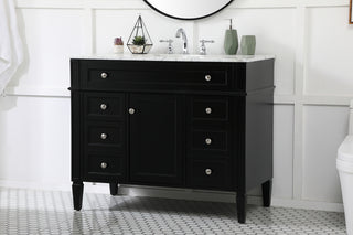 42 inch Single bathroom vanity in black