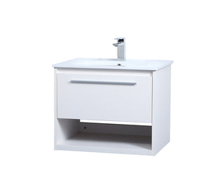 24 inch  Single Bathroom Floating Vanity in White