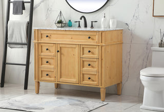 42 inch Single bathroom vanity in natural wood