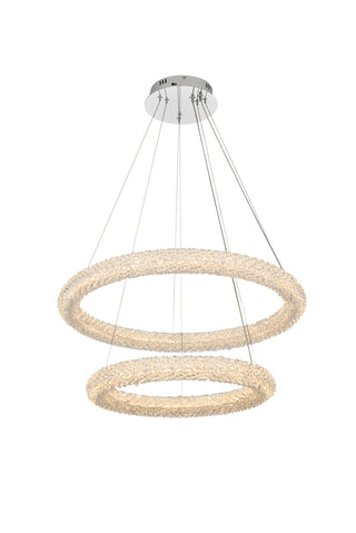 Bowen 28 inch Adjustable LED Chandelier in Chrome