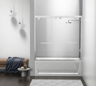 Semi-frameless tub door 60 x 60 Polished Chrome