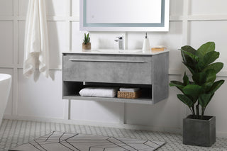 40 inch  Single Bathroom Floating Vanity in Concrete Grey