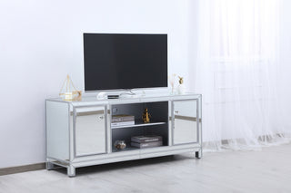 60 in. mirrored TV stand in antique silver