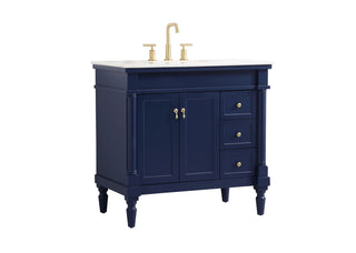 36 inch Single bathroom vanity in blue