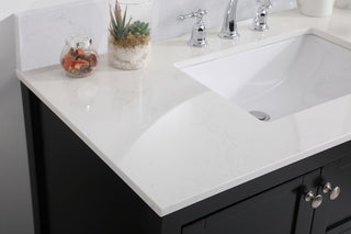 42 inch Single Bathroom Vanity in Black with Backsplash