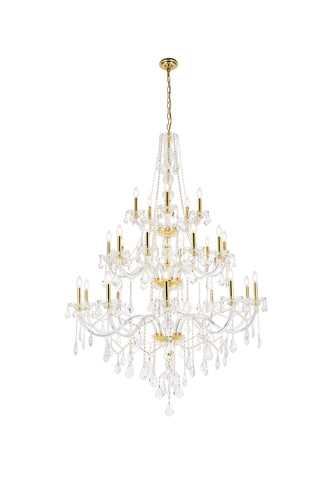 Verona 25 light Gold Chandelier Clear Royal Cut Crystal