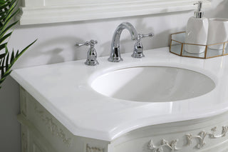 72 inch Double Bathroom vanity in Antique White with ivory white engineered marble