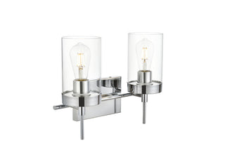 Benny 2 light Chrome and Clear Bath Sconce