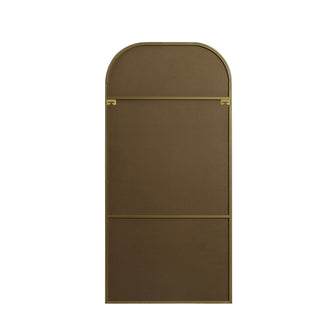 Metal Frame Arch Full Length Mirror 32x66 Inch in Brass