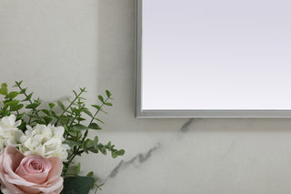 Metal Frame Arch Mirror 36x42 Inch in Silver