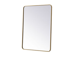 Soft corner metal rectangular mirror 30x40 inch in Brass