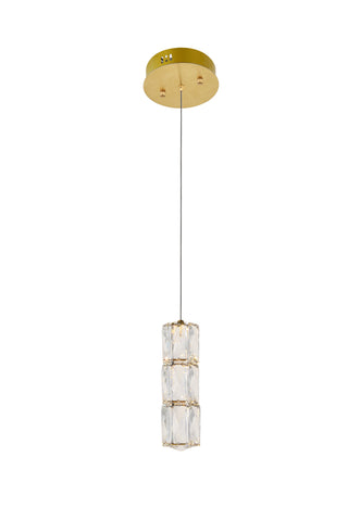 Polaris LED light gold Pendant Clear Royal Cut Crystal