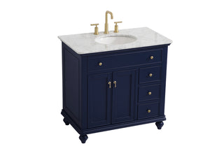 36 inch Single bathroom vanity in blue